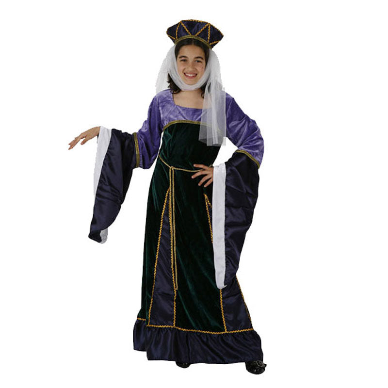 Disfraz de Dama Medieval Morada infantil