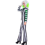 Disfraz de Beetlejuice a rayas para mujer Perfil