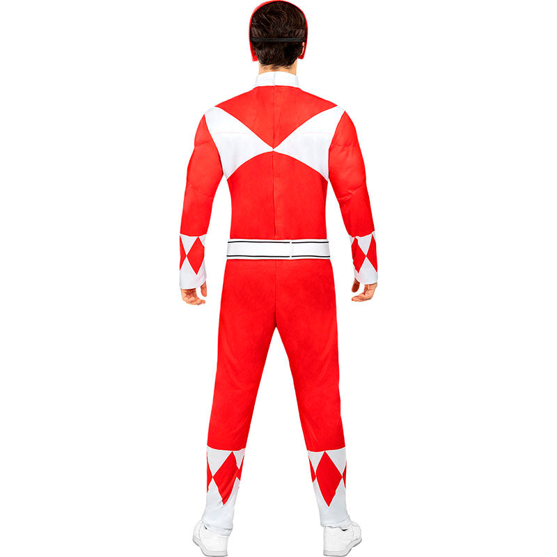 Disfraz de Power Ranger Rojo para hombre Espalda