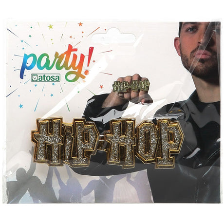 Anillo Hip Hop dorado Packaging