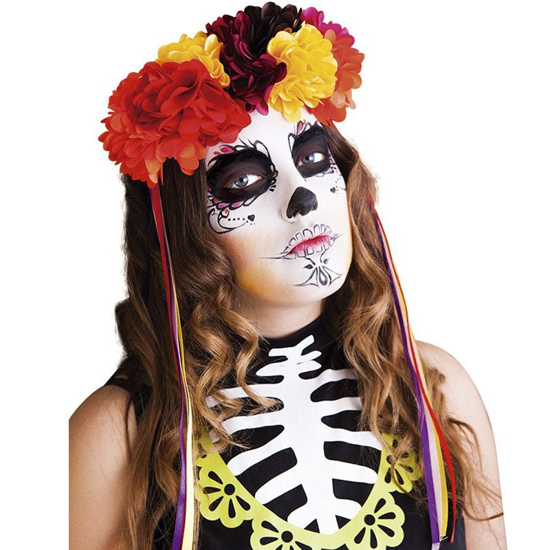 Diadema Catrina deluxe con flores