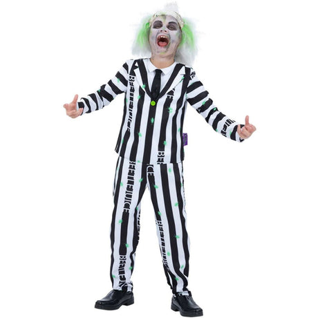 Disfraz de Beetlejuice de Tim Burton para niño Perfil