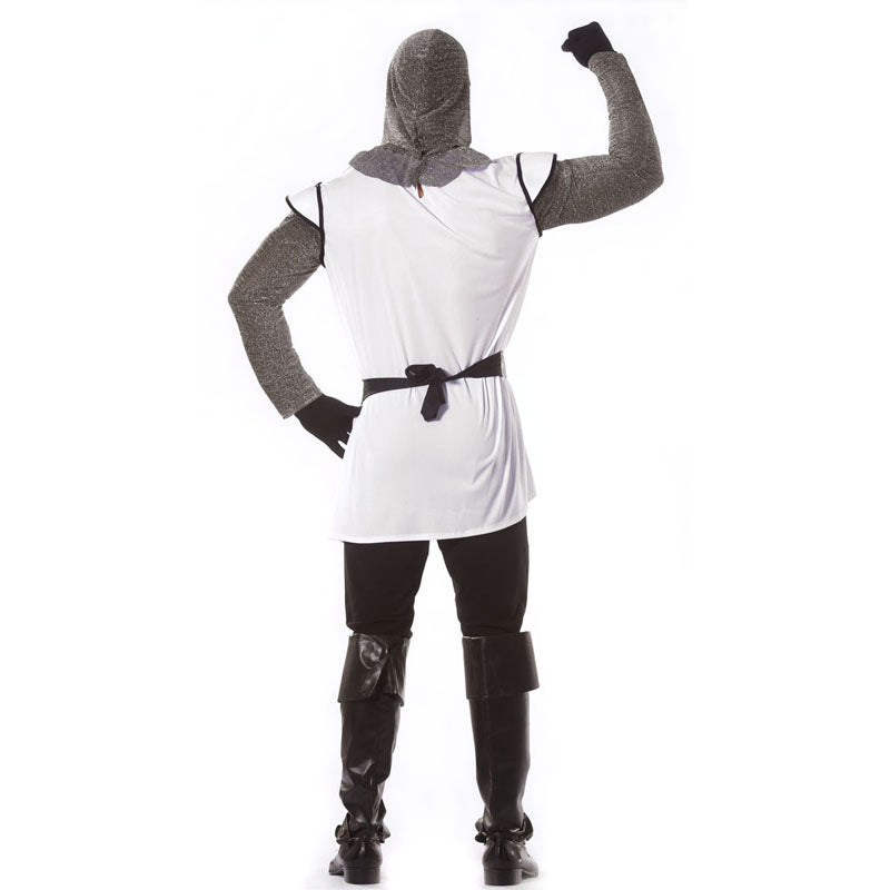 Disfraz de Caballero Medieval Blanco para hombre espalda