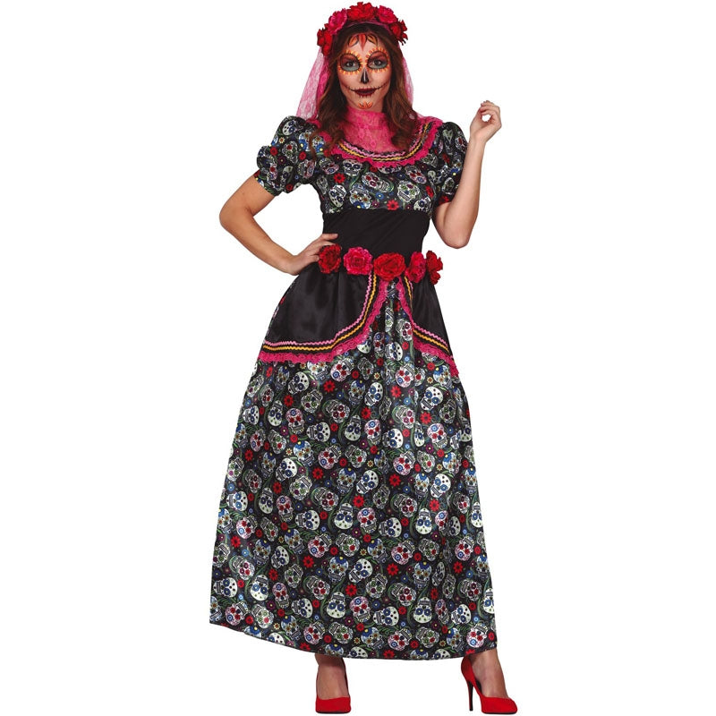 Disfraz de Catrina Multicolor para mujer