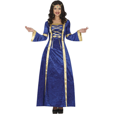 Disfraz de Dama Medieval azul para mujer