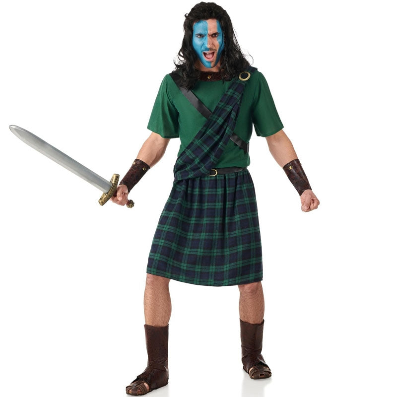 Disfraz de Escocés Braveheart verde para hombre