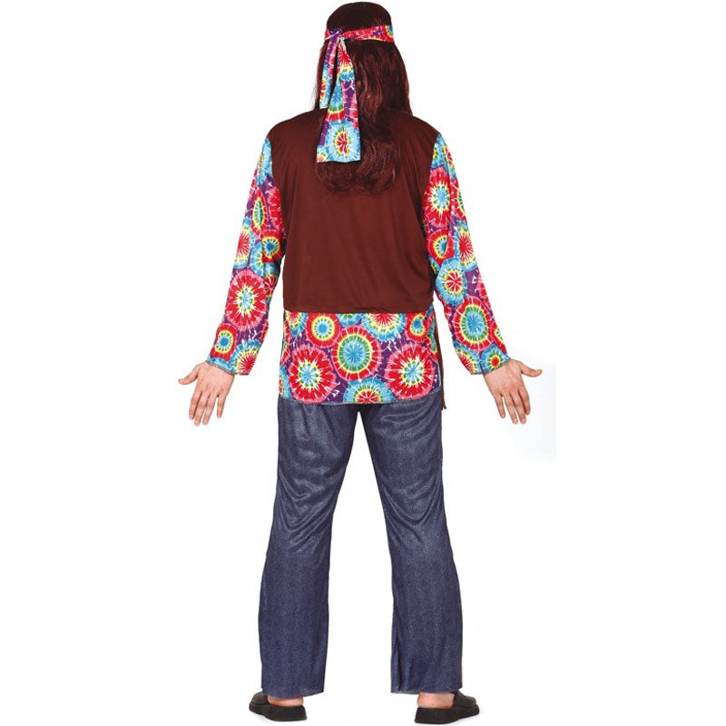 Disfraz de Hippie Woodstock para hombre espalda