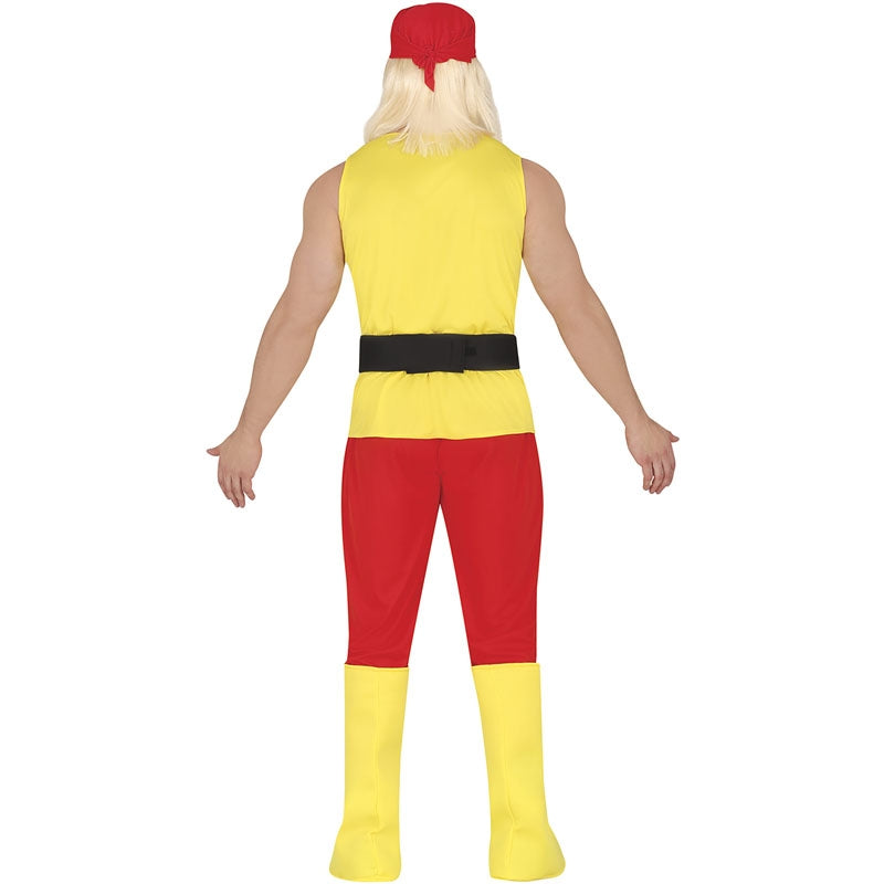 Disfraz de Luchador Hulk Hogan para hombre Espalda