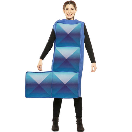 Disfraz de Tetris Azul Oscuro para mujer