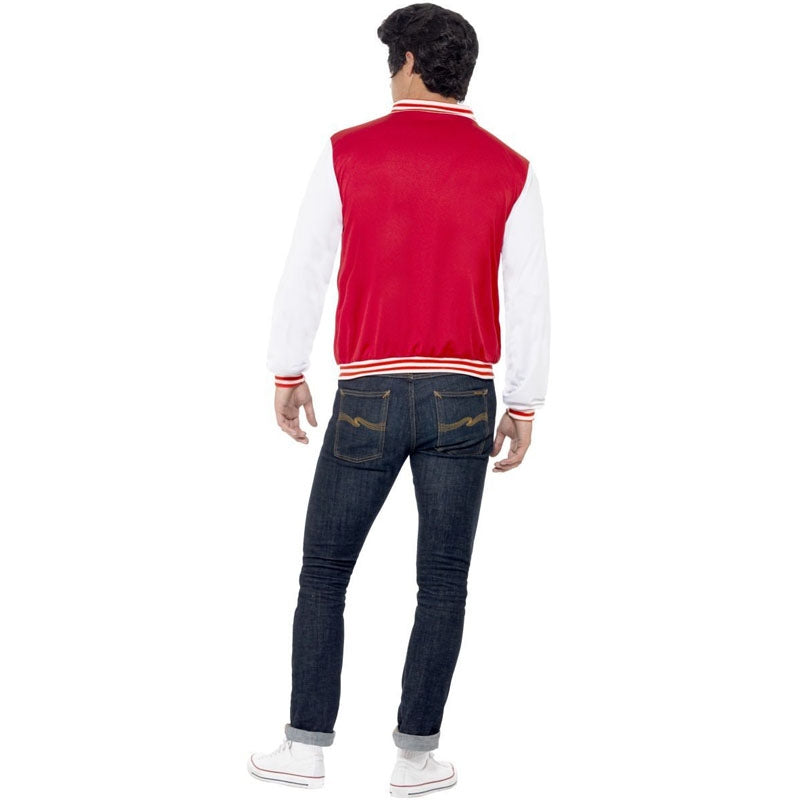 Disfraz de Chaqueta Universitaria Retro para hombre espalda