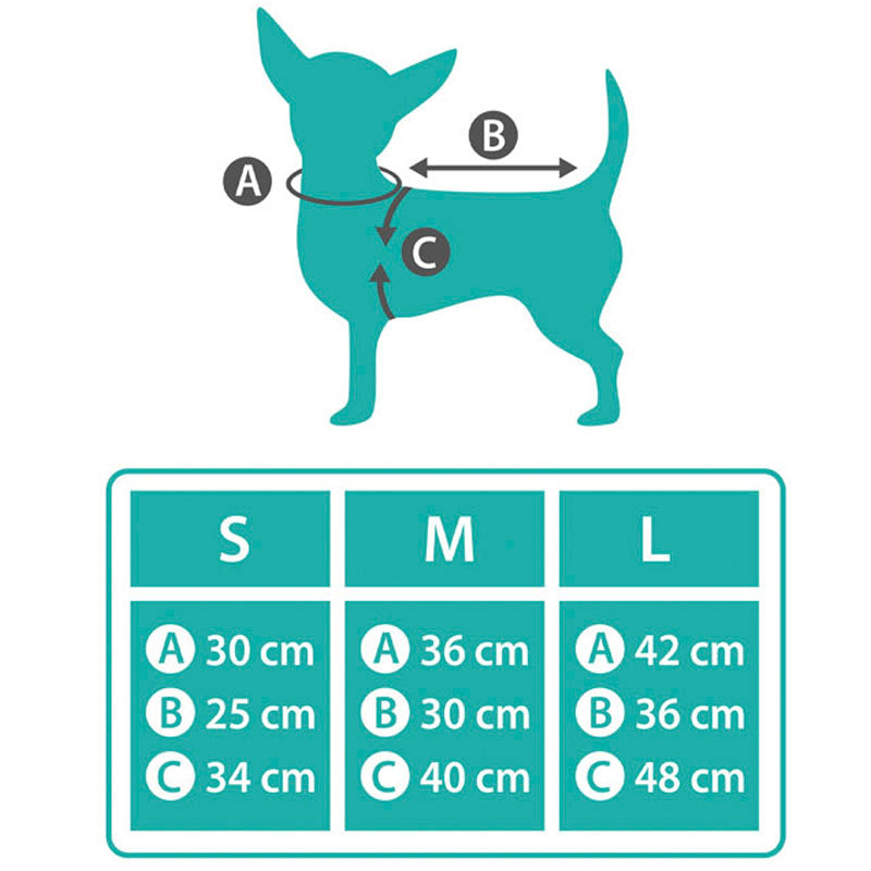 Disfraz de Vaca para perro Medidas