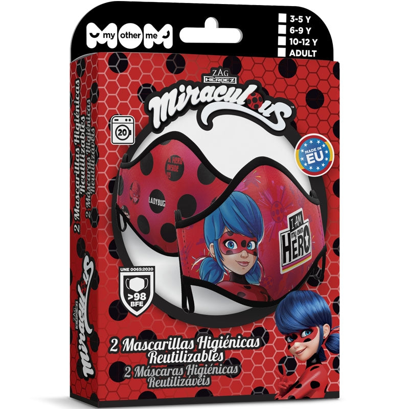 Mascarilla infantil de Ladybug packaging