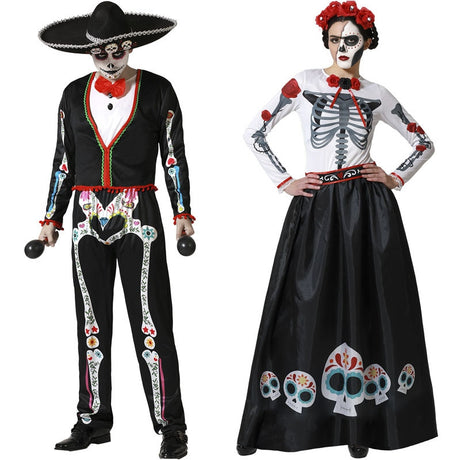 Pareja de Esqueletos Día de los Muertos