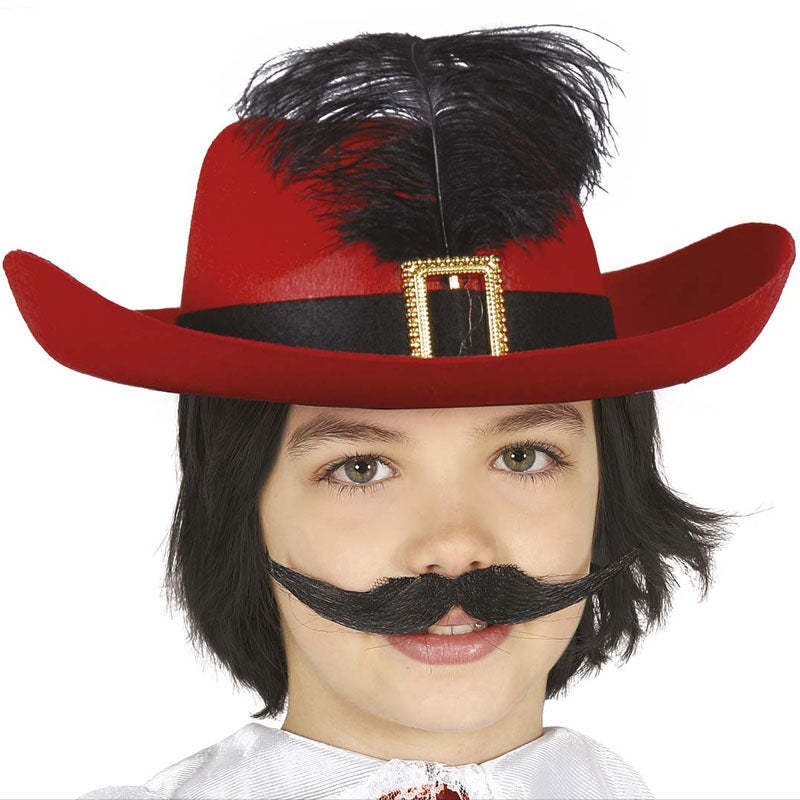 Sombrero mosquetero rojo infantil