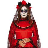 Velo de Catrina con flores