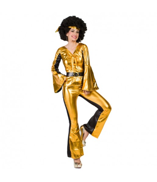 Kostüm Sie sich als Goldener Disco Kostüm für Damen-Frau für Spaß und Vergnügungen
