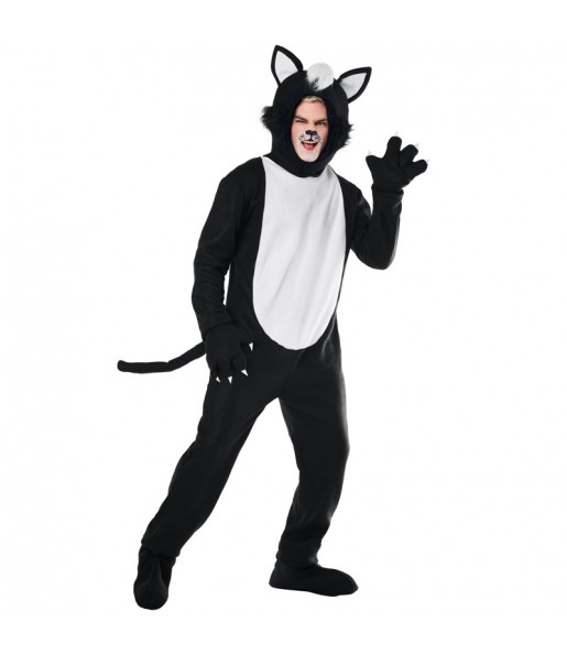 Graue Katze Onesie Kostüm für Herren