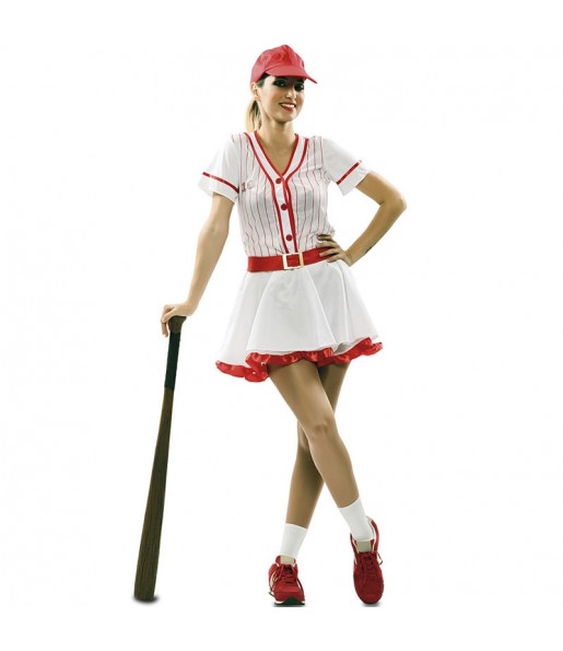 Kostüm Sie sich als Retro Baseball Sieler Kostüm für Damen-Frau für Spaß und Vergnügungen