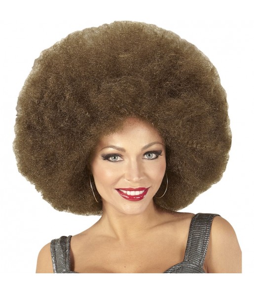 Riesige braune Afro-Perücke um Ihr Kostüm zu vervollständigen