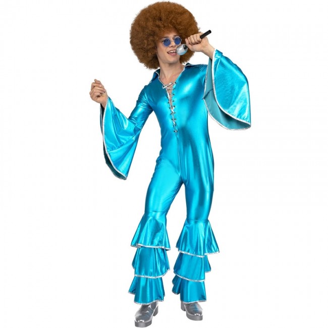 Lvefyti 70er 80er Jahre Kostüm Disco, Disco Kostüm Set, Afro Perücke  Sonnenbrille Halskette Herrenhemd kostüm für 70s 80s Cosplay Halloween  Kostüm