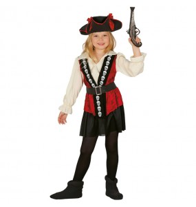 Roter Schädel-Pirat Mädchenverkleidung, die sie am meisten mögen