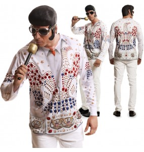 Elvis Presley T-Shirt Erwachseneverkleidung für einen Faschingsabend