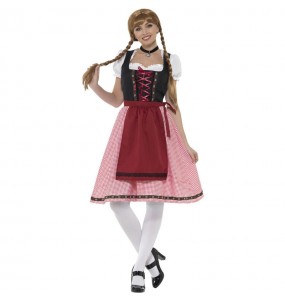 Deutsches Oktoberfest-Karo-Dirndl Kostüm für Damen