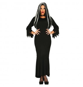 Morticia Addams Kostüm Frau für Halloween Nacht