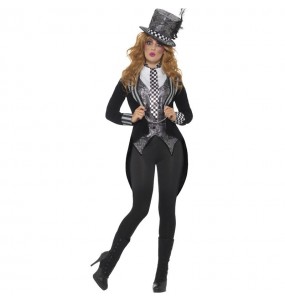 Dunkler Hutmacherin Kostüm Frau für Halloween Nacht