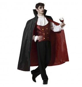Vampir mit langem Umhang Kostüm für Herren