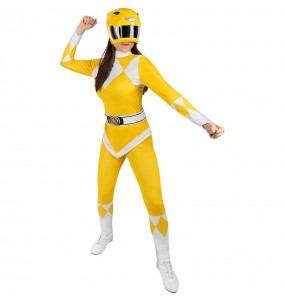 Gelber Power Ranger Kostüm für Damen