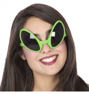 Grüne Alien-Brille um Ihr Kostüm zu vervollständigen