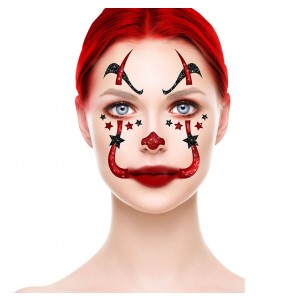 IT Clown Gesicht glitzern zur Vervollständigung Ihres Horrorkostüms