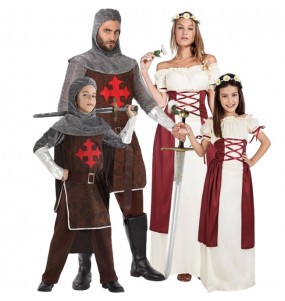 Mittelalterliche Ritter und Damen Kostüme für Gruppen und Familien