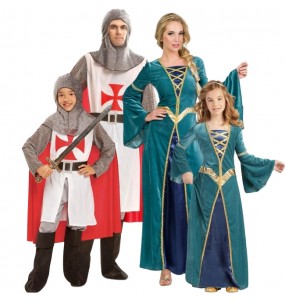 Mittelalterliche Kreuzritter und Prinzessinnen Kostüme für Gruppen und Familien