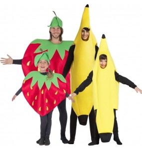 Erdbeeren und Bananen Kostüme für Gruppen und Familien