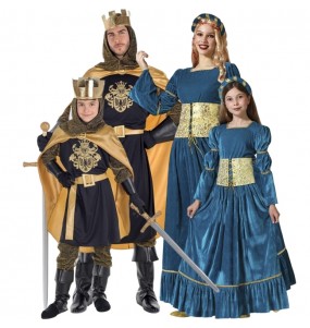 Mittelalterliche Könige und Burgfräulein Kostüme für Gruppen und Familien