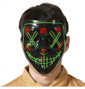 Maske mit grünem Licht zur Vervollständigung Ihres Horrorkostüms