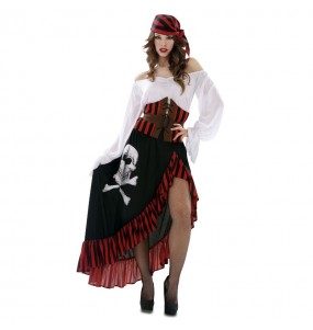 Kostüm Sie sich als Gestreifter Piratin Kostüm für Damen-Frau für Spaß und Vergnügungen