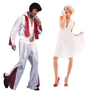 Mit dem perfekten Elvis Presley und Marilyn Monroe-Duo kannst du auf deiner nächsten Faschingsparty für Furore sorgen.