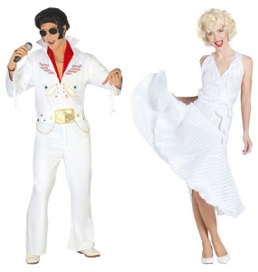 Mit dem perfekten Elvis und Marilyn-Duo kannst du auf deiner nächsten Faschingsparty für Furore sorgen.