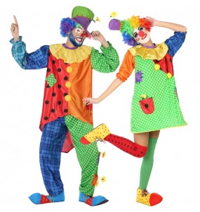 Geflickte Clowns Kostüme für Paare
