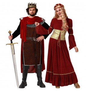 Mittelalterlicher König und Dame Kostüme für Paare