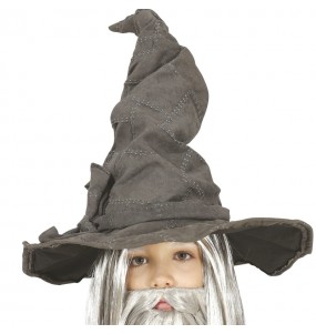 Zaubererhut grau für Kinder um Ihr Kostüm zu vervollständigen