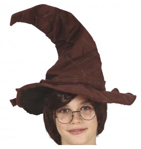 Brauner Zaubererhut für Kinder um Ihr Kostüm zu vervollständigen