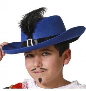 Sombrero Mosquetero azul infantil