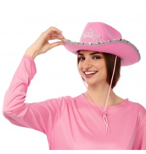 Cowgirl-Hut mit Strass für Erwachsene um Ihr Kostüm zu vervollständigen