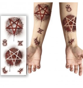 Satanisches Tattoo zur Vervollständigung Ihres Horrorkostüms