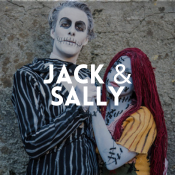 Entdecken Sie Jack und Sally Kostüme in Nightmare Before Christmas